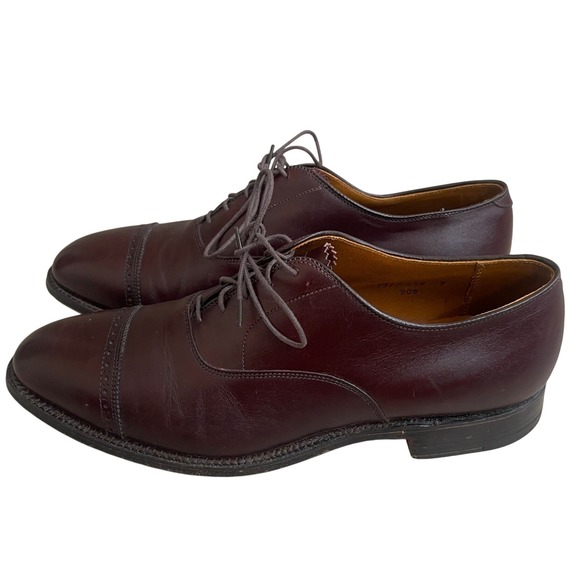 Alden Other - Alden Mens Burgundy Leather Cap Toe Oxford Dress Shoes Made in USA 905 11 B/D